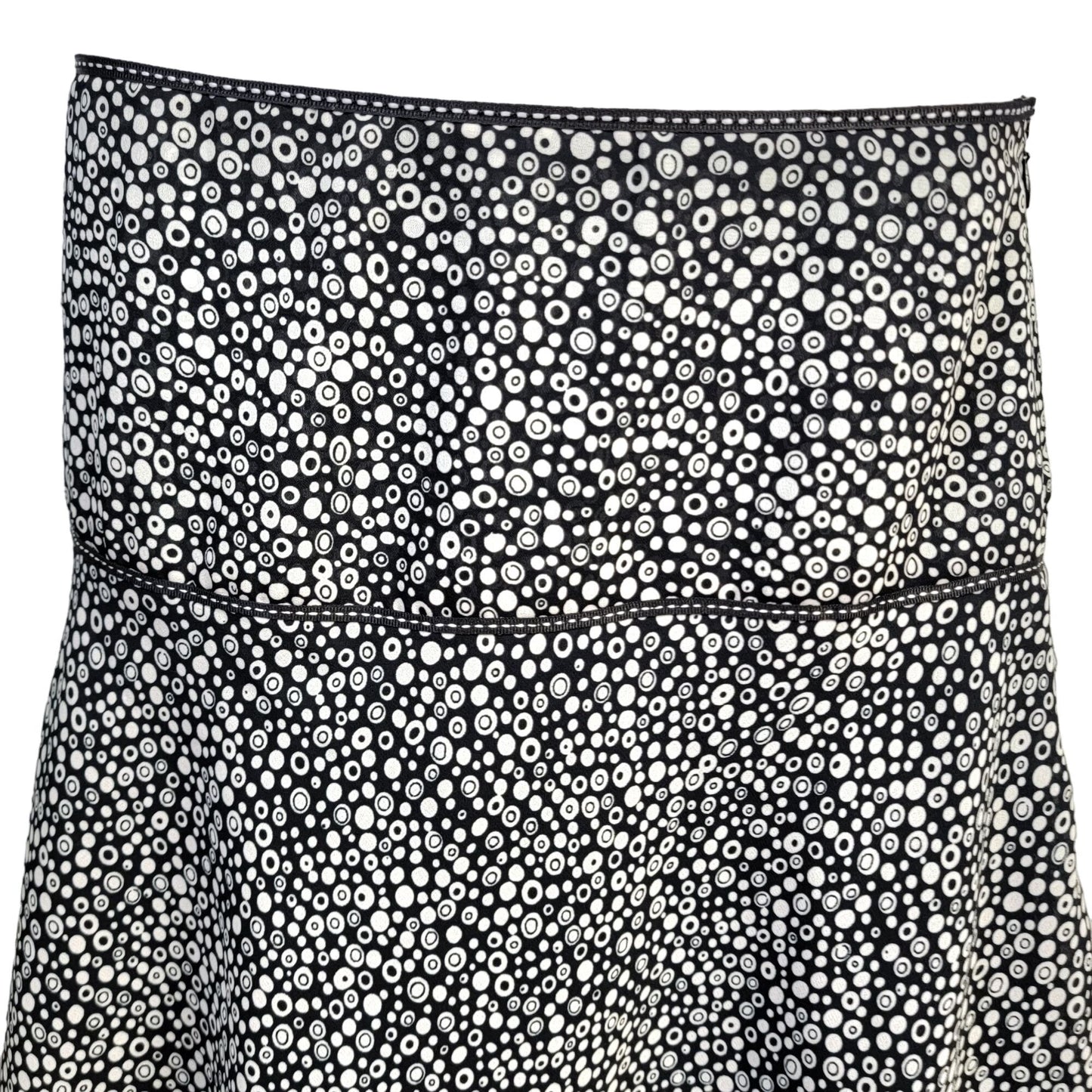 Vintage 90s A-line Circle Skirt Women Large Black White Knee Length