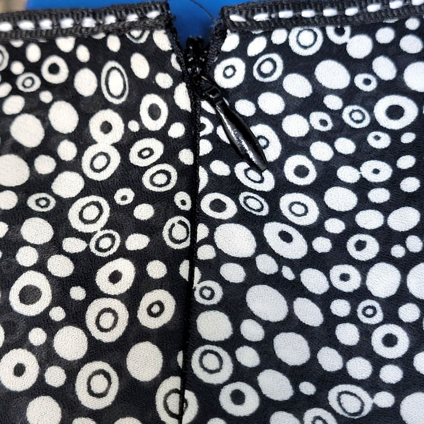 Vintage 90s A-line Circle Skirt Women Large Black White Knee Length
