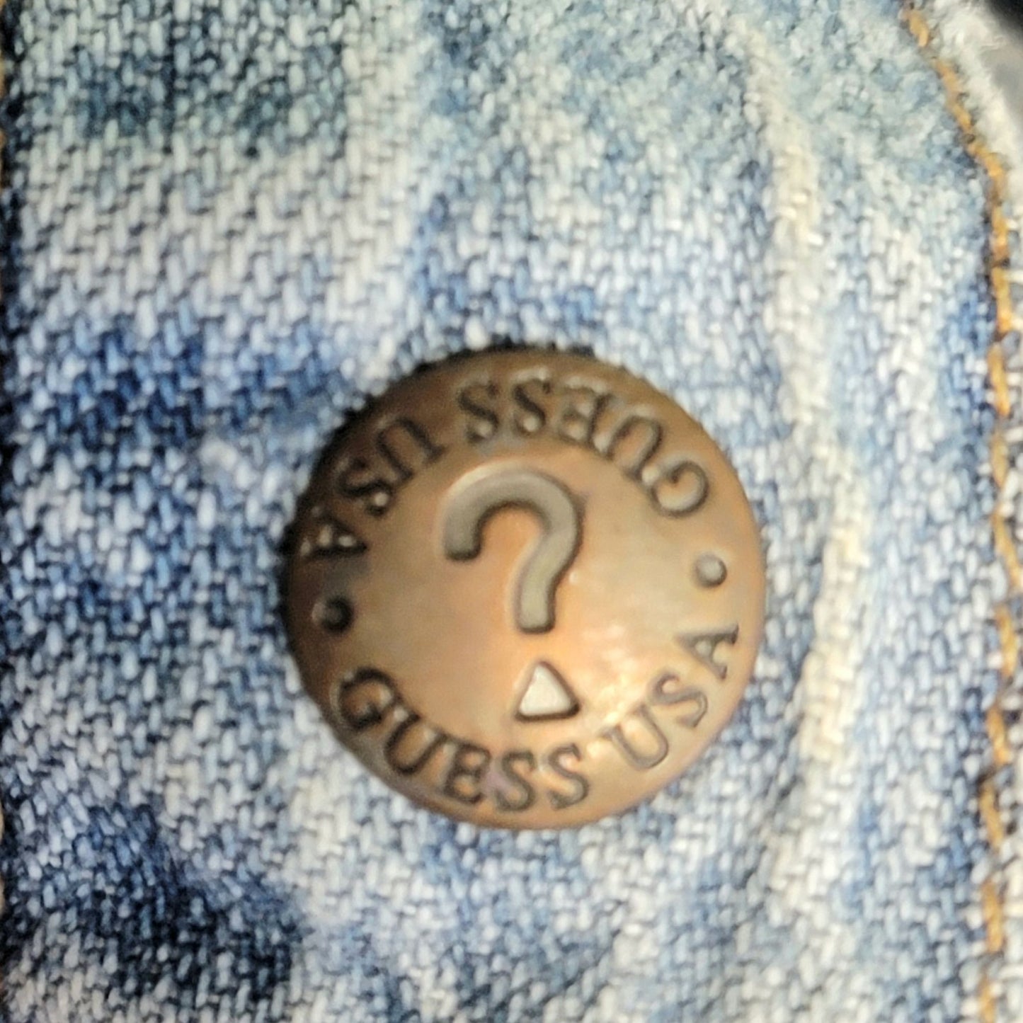Guess Jeans Vintage 90s Denim Shirt Women Large 12 Short Sleeve Button Collar L