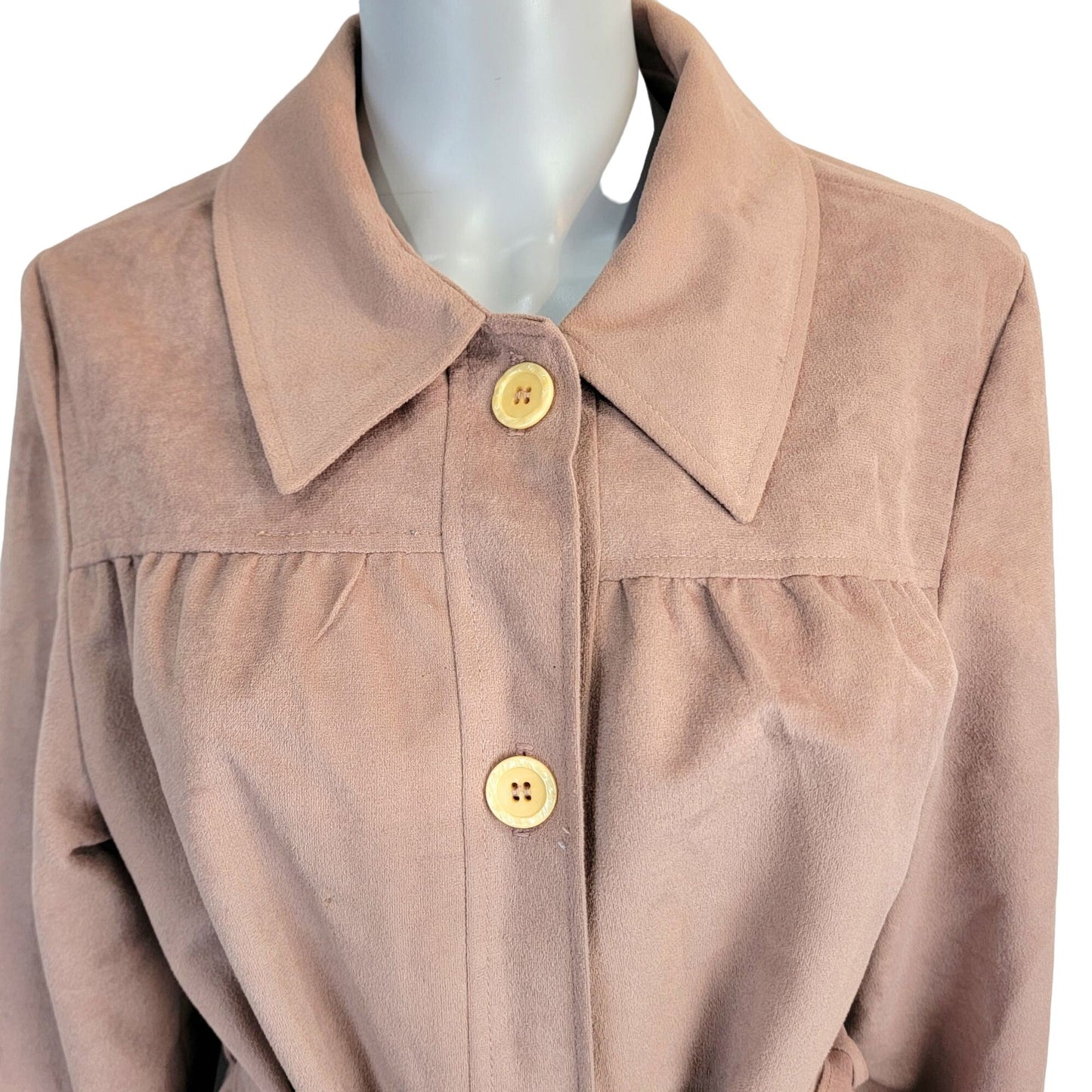 Vintage 80s Softshell Trench Coat Women XL 14 Warm Beige Jacket