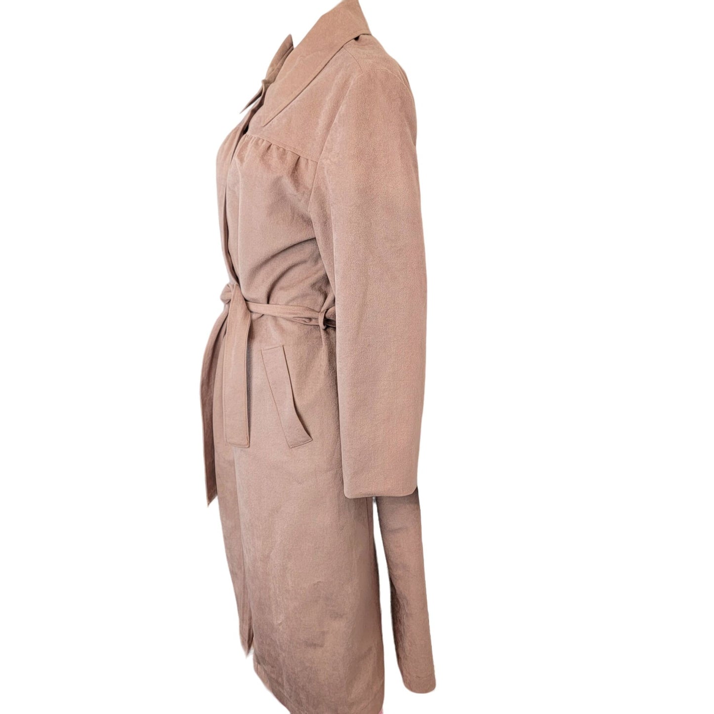 Vintage 80s Softshell Trench Coat Women XL 14 Warm Beige Jacket