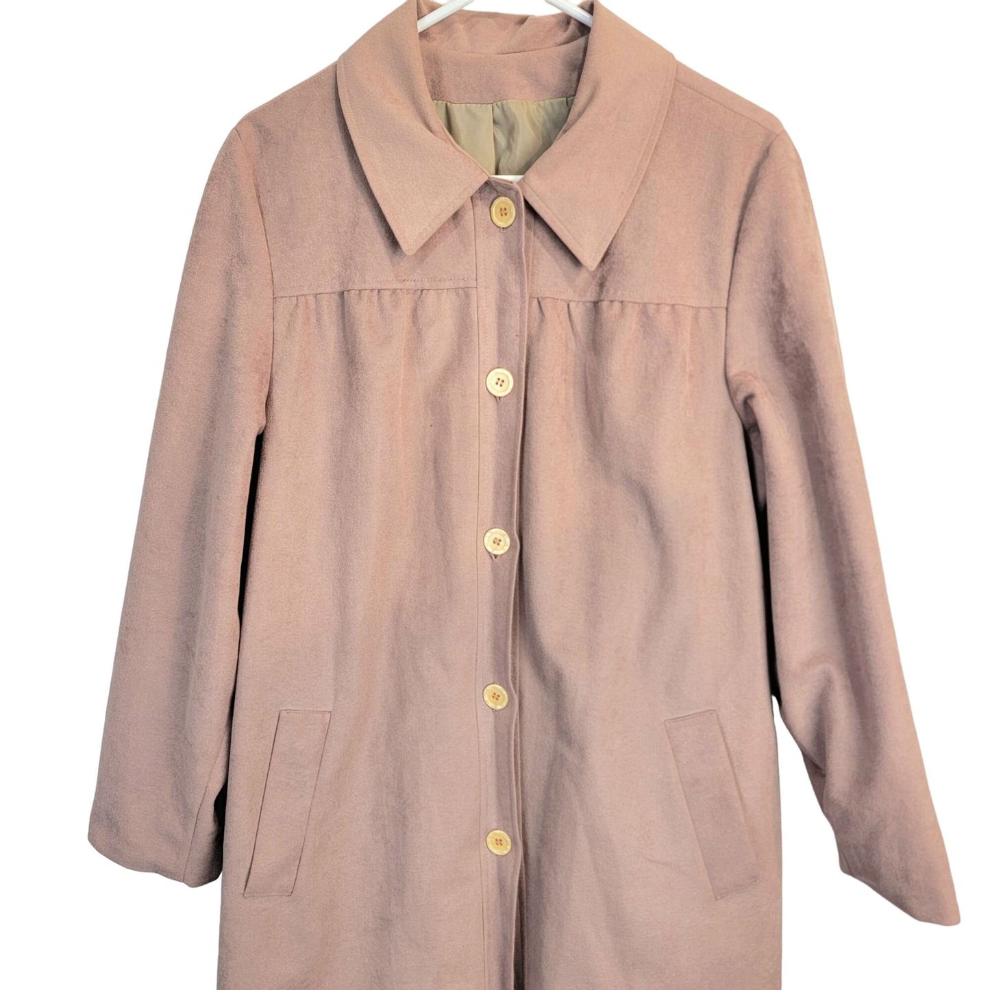 Vintage 80s Softshell Trench Coat Women XL 14 Warm Beige Jacket
