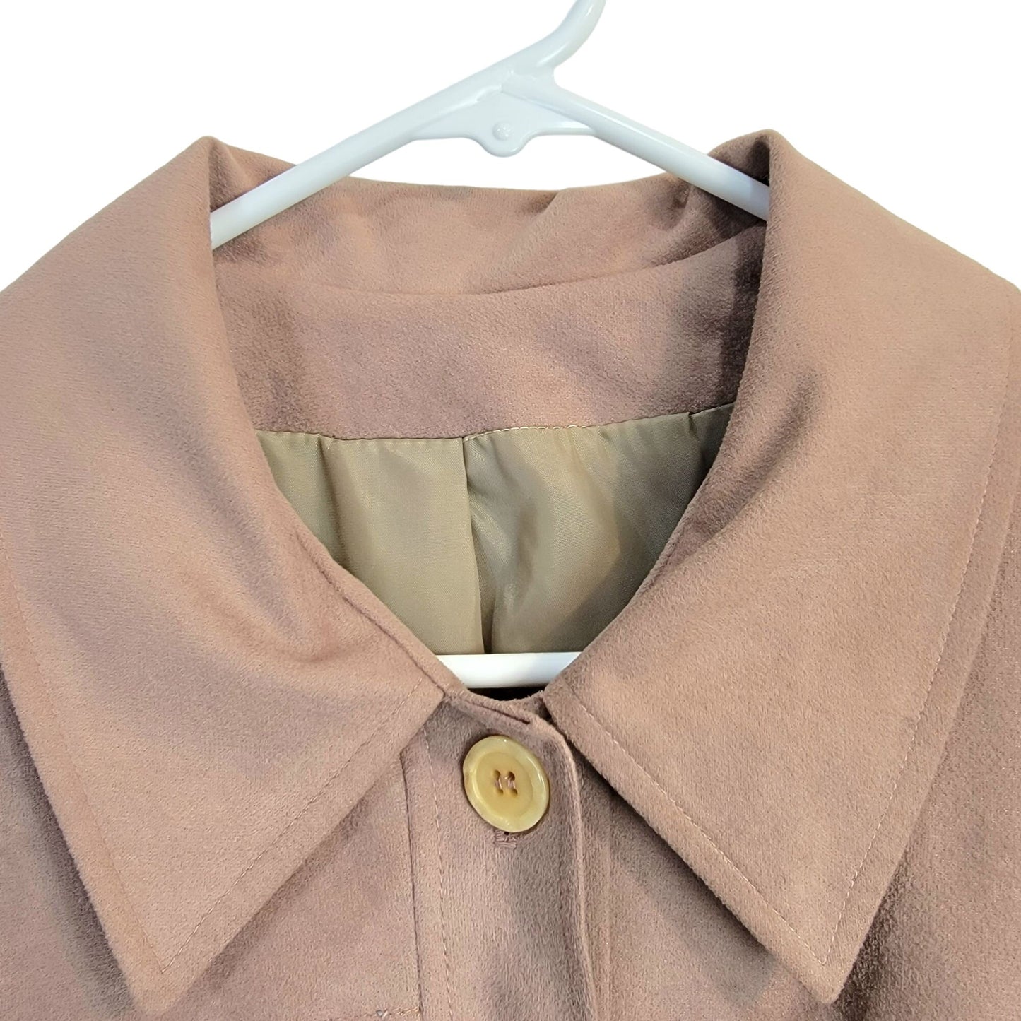 Vintage 80s Softshell Trench Coat Women XL 14 Warm Beige Jacket