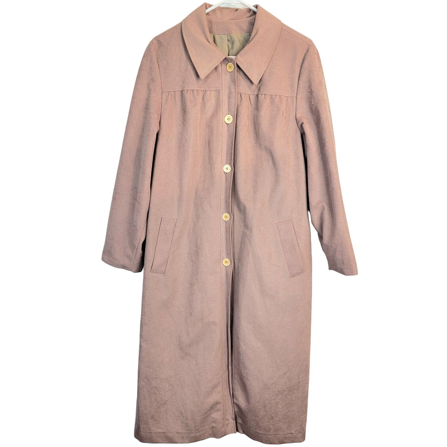 Vintage 80s Softshell Trench Coat Women XL 14 Warm Beige Jacket