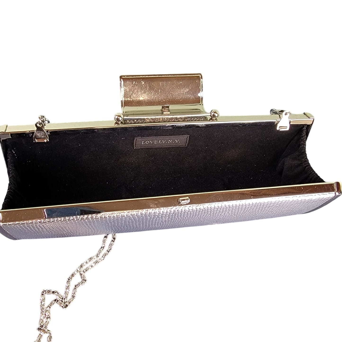 Vintage 90s Metal Crossbody Bag Rhinestone Silver Purse Handbag Women Formal