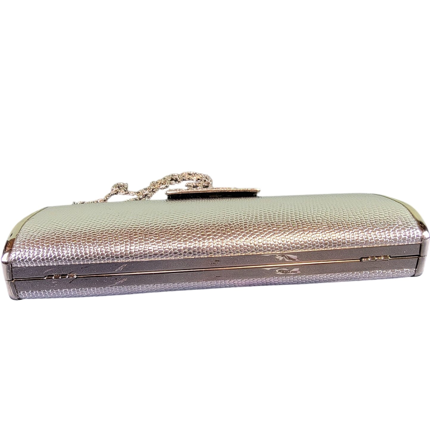 Vintage 90s Metal Crossbody Bag Rhinestone Silver Purse Handbag Women Formal