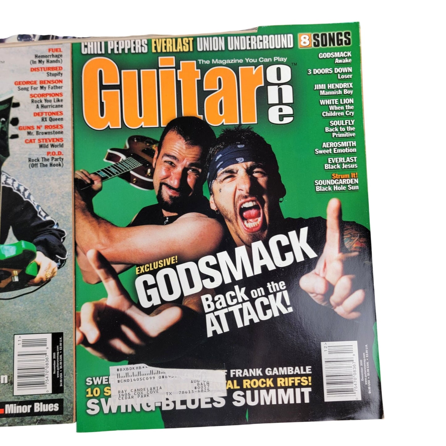Guitar One Vintage 2000 Magazine Lot 5 Y2K Rock Music Sheets Playing Guide Bands