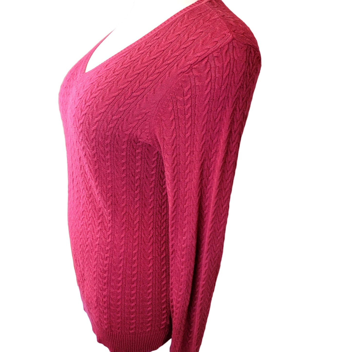 Red Vintage Y2K Cable Knit Sweater Women Plus Size 1X