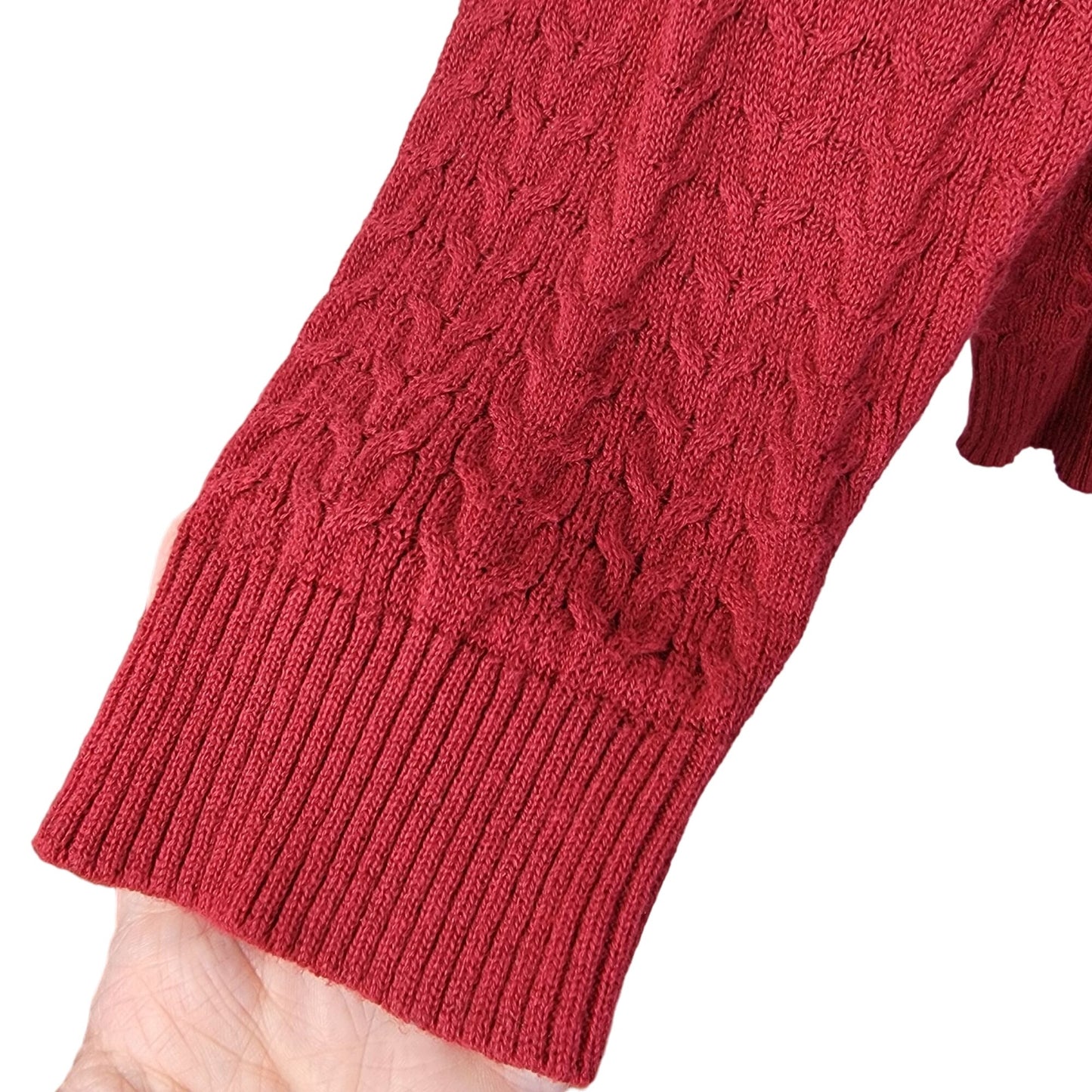 Red Vintage Y2K Cable Knit Sweater Women Plus Size 1X