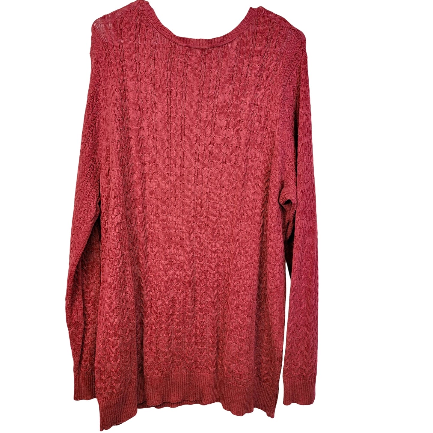 Red Vintage Y2K Cable Knit Sweater Women Plus Size 1X