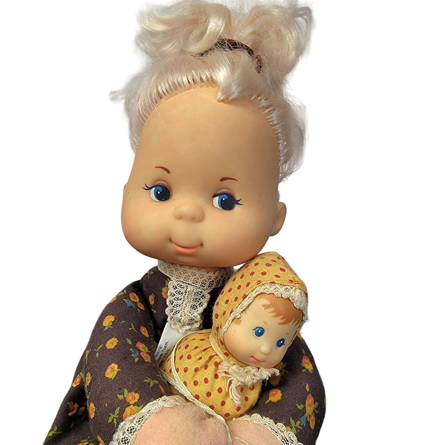 Mama and Baby Beans Vintage Doll Blond Hair Dress 1975 70s Toy Child Play Mattel
