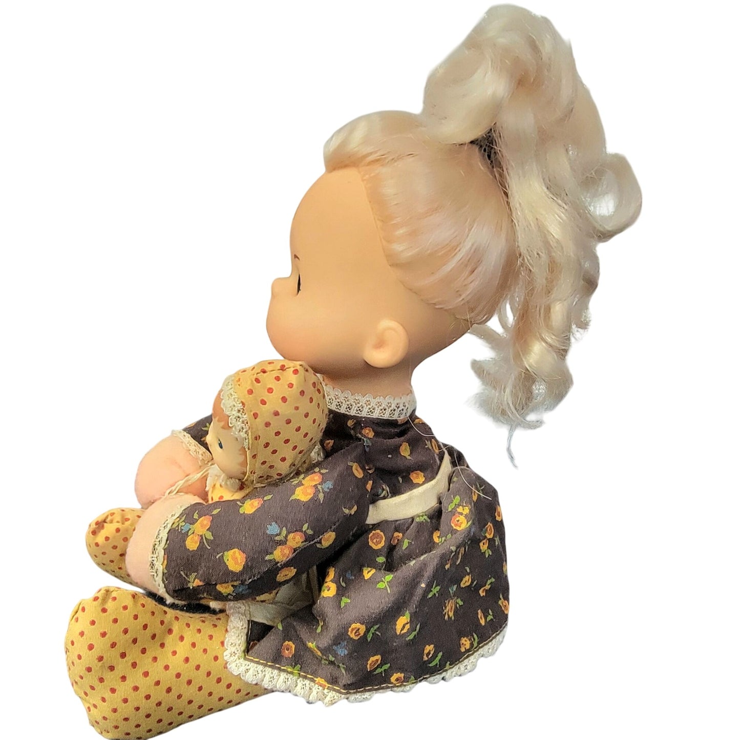 Mama and Baby Beans Vintage Doll Blond Hair Dress 1975 70s Toy Child Play Mattel