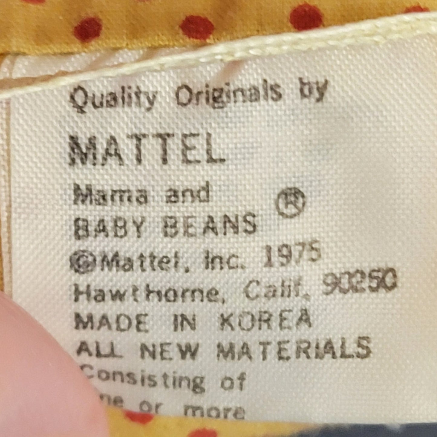 Mama and Baby Beans Vintage Doll Blond Hair Dress 1975 70s Toy Child Play Mattel