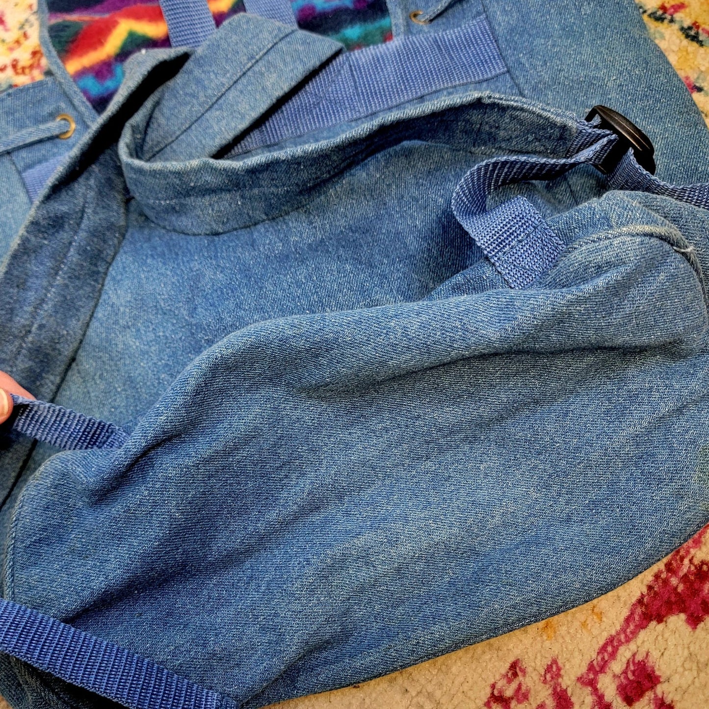 Arizona Jean Vintage 90s Denim Backpack Large Bag Purse Women Southwestern