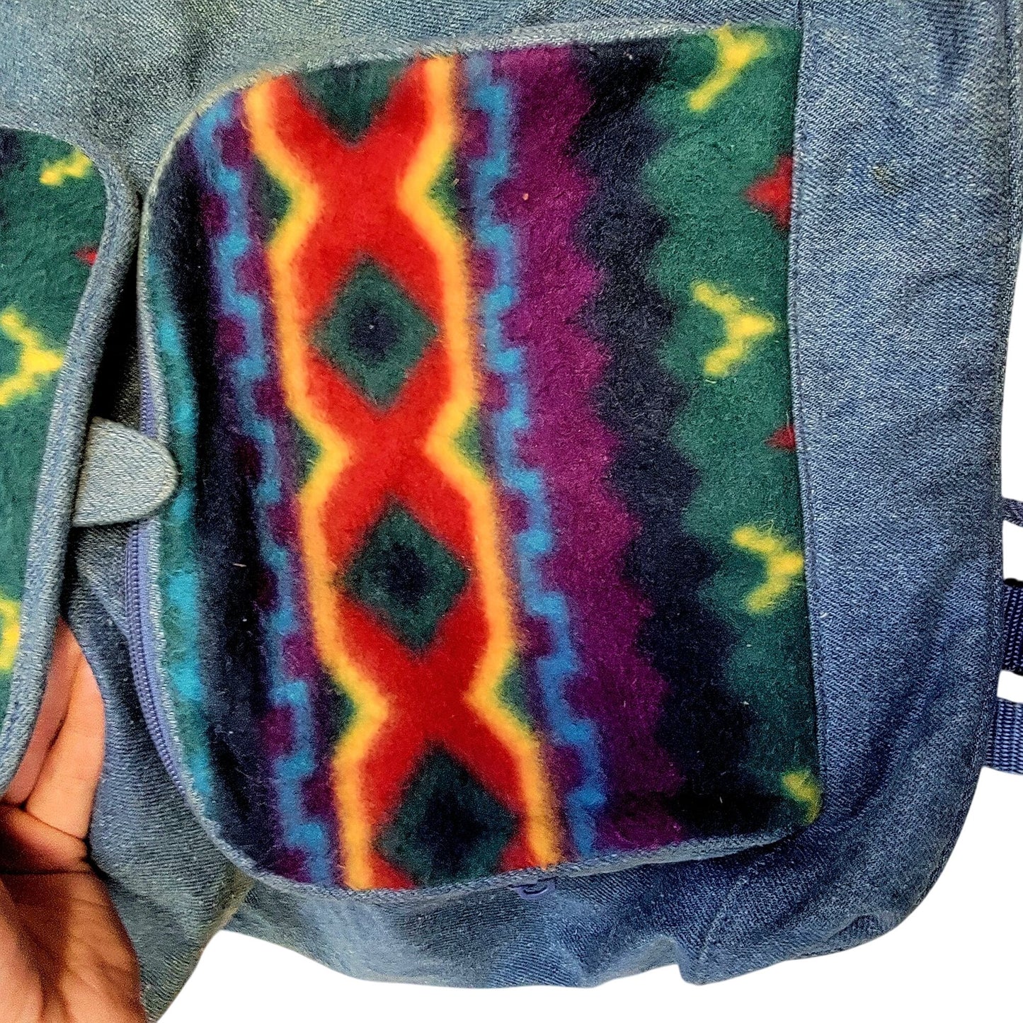 Arizona Jean Vintage 90s Denim Backpack Large Bag Purse Women Southwestern
