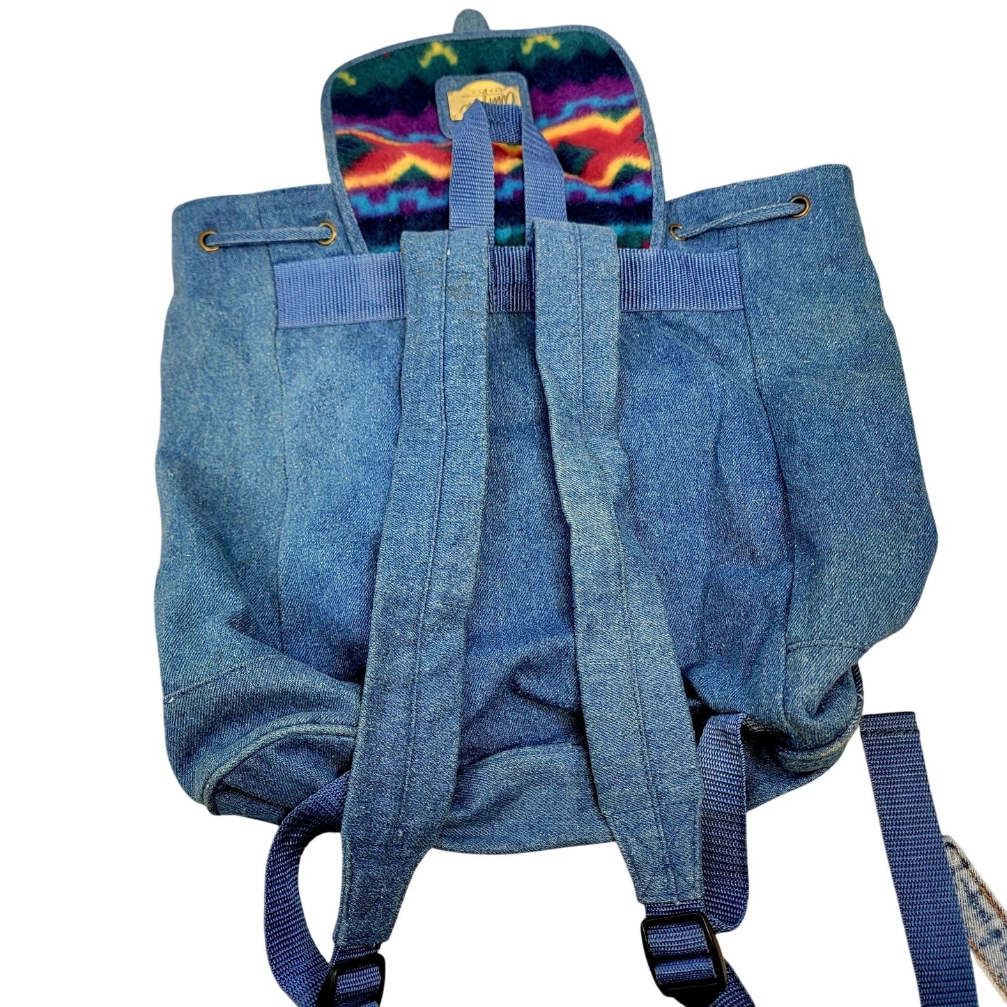 Arizona Jean Vintage 90s Denim Backpack Large Bag Purse Women Southwestern