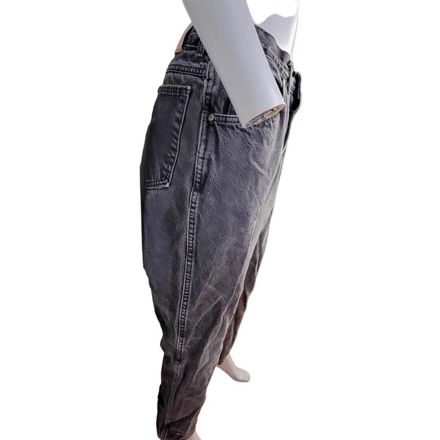 HIS Jeans Women 32 x 30 Vintage 90s Black Relaxed Straight Leg Denim High Rise
