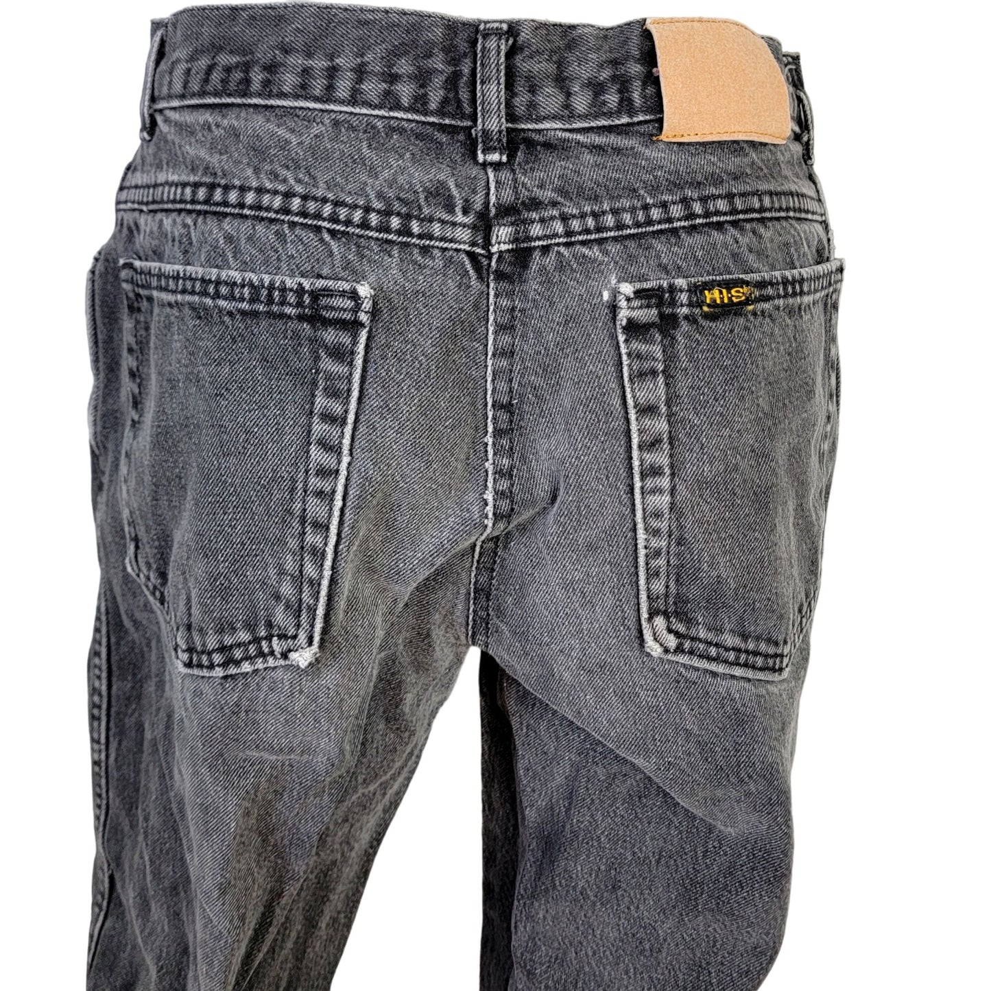HIS Jeans Women 32 x 30 Vintage 90s Black Relaxed Straight Leg Denim High Rise
