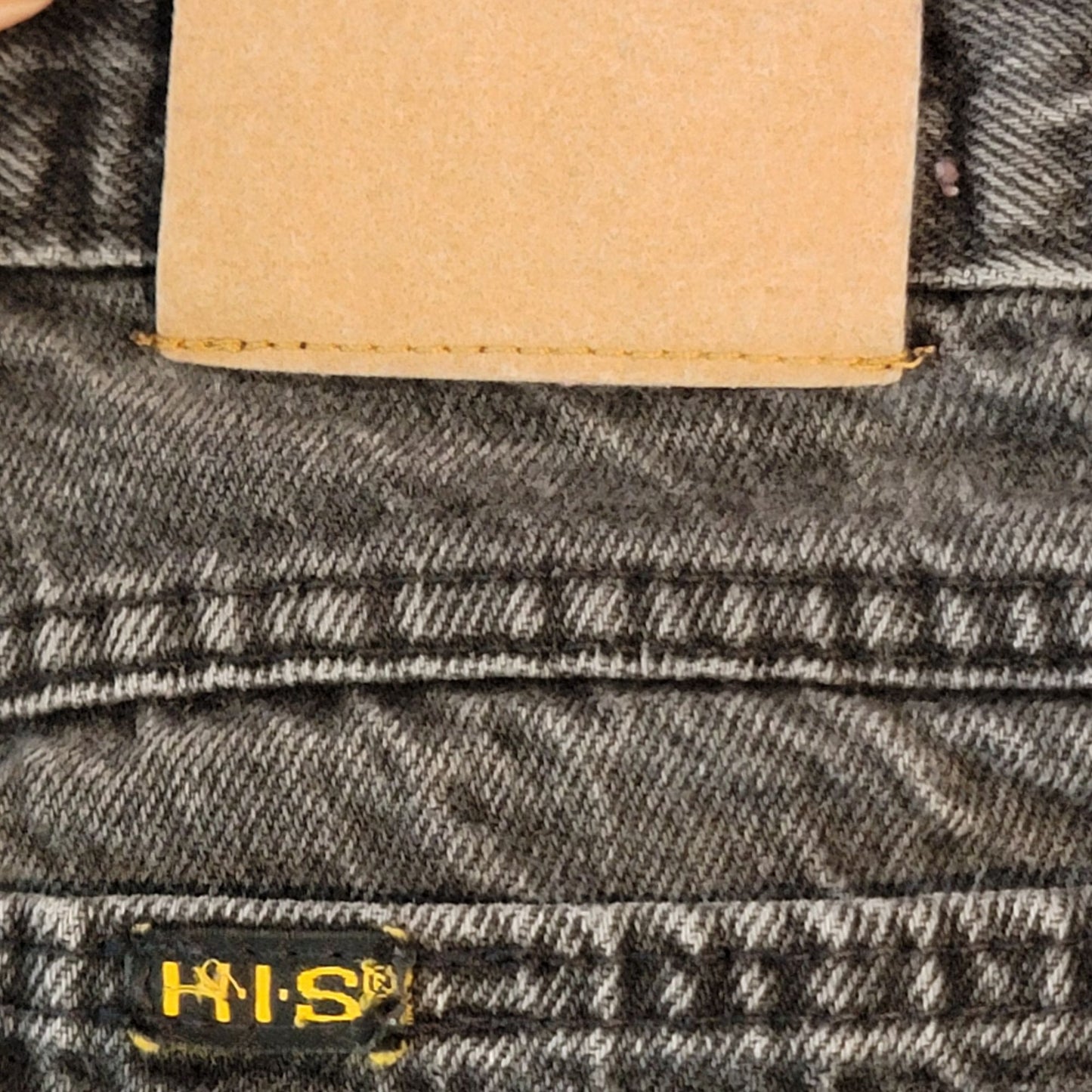 HIS Jeans Women 32 x 30 Vintage 90s Black Relaxed Straight Leg Denim High Rise