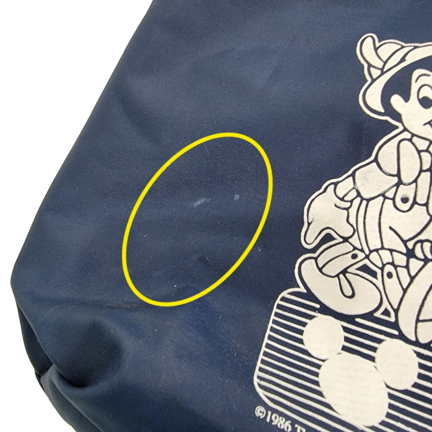 Vintage 80s Disney Backpack Vinyl Pinocchio Bag Blue White