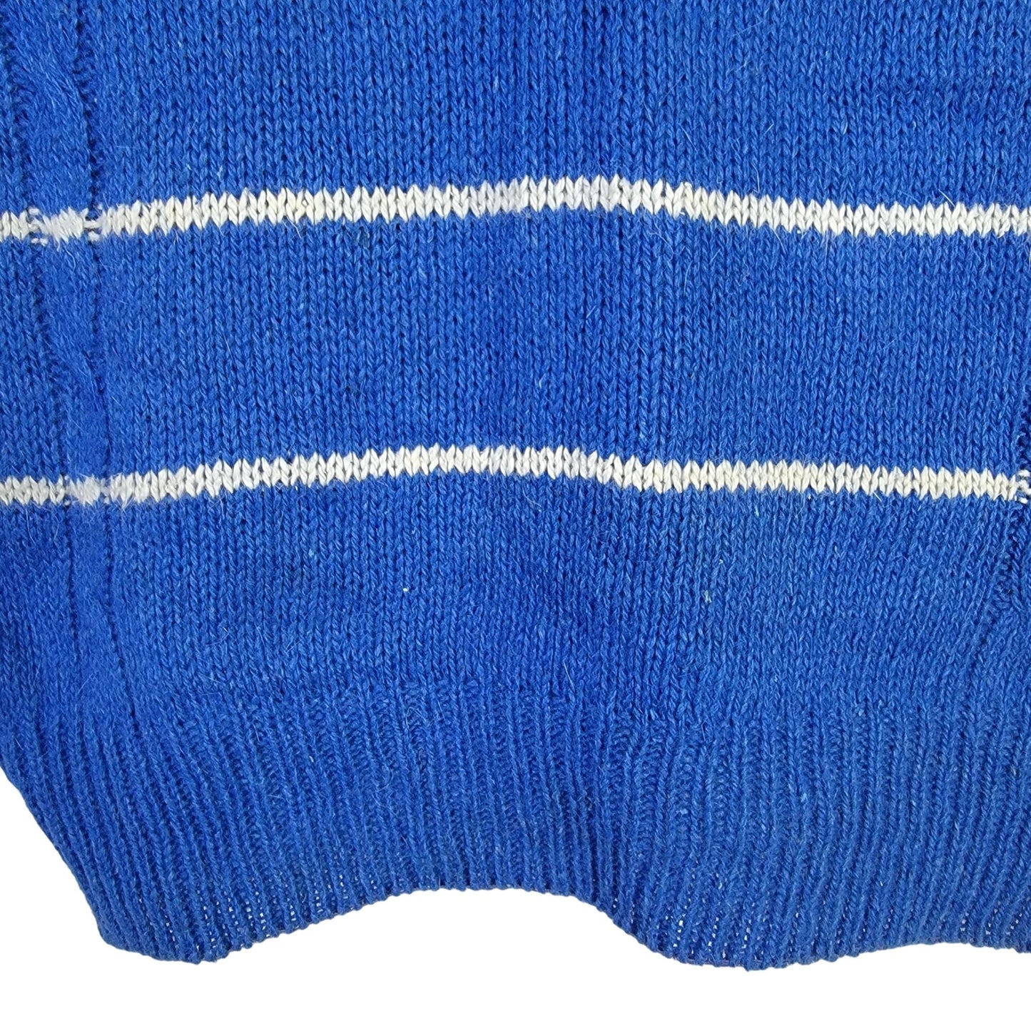 Vintage 80s Angora Silk Sweater Women Medium Retro Stripe Blue
