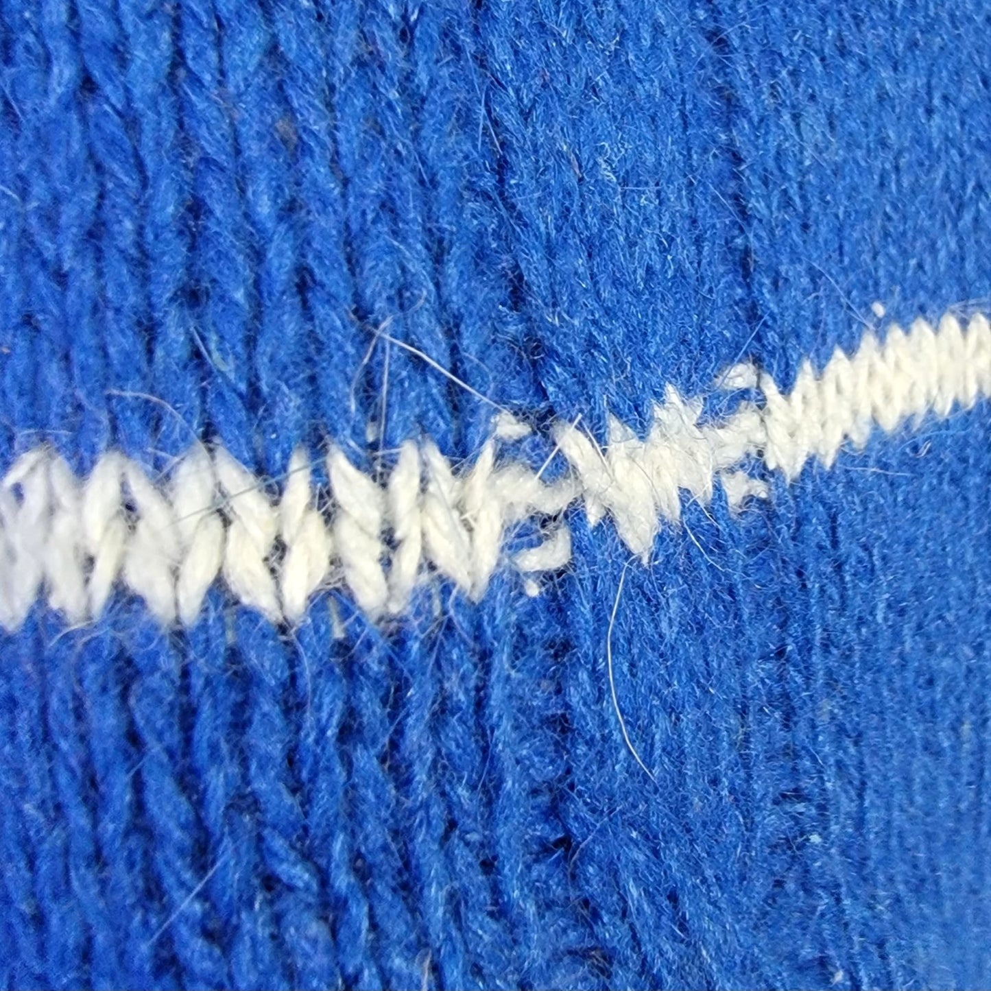 Vintage 80s Angora Silk Sweater Women Medium Retro Stripe Blue