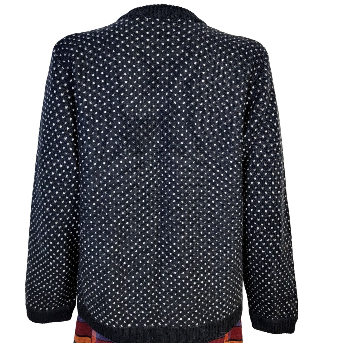 Vintage 90s Angora Cardigan Sweater Women Medium Christmas