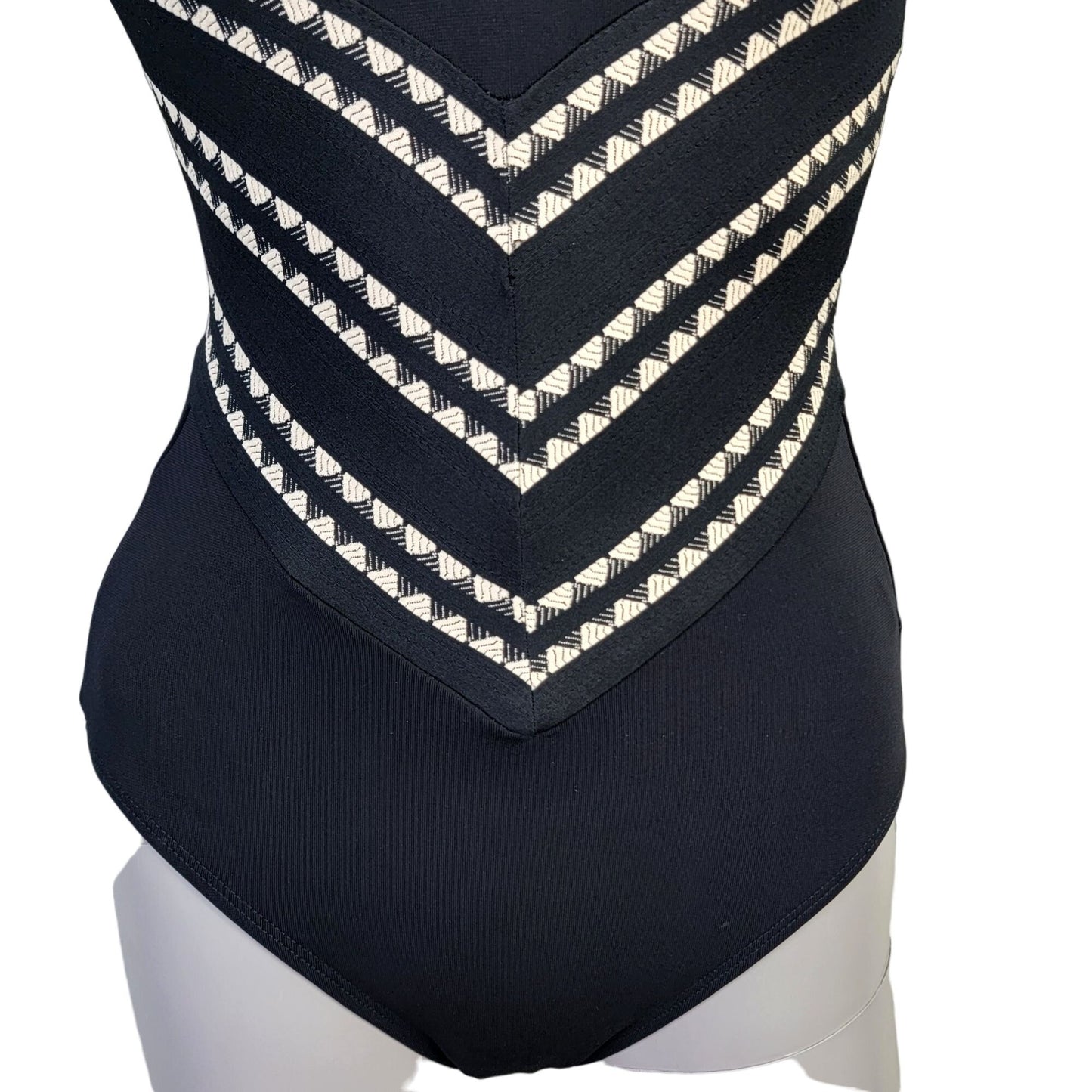 Robin Piccone Swimsuit Women 6 Small Black One Piece Lace Up Boho Swim