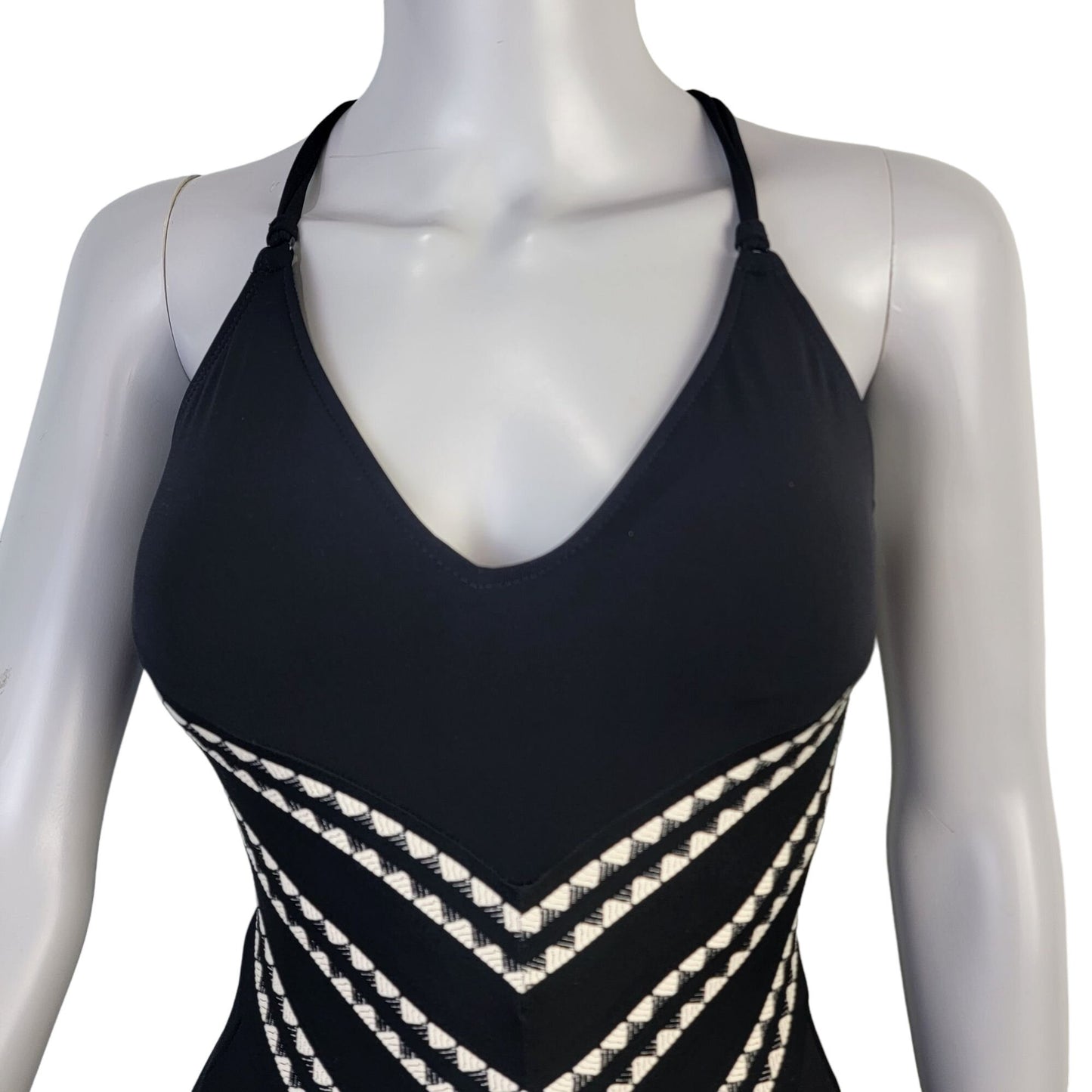 Robin Piccone Swimsuit Women 6 Small Black One Piece Lace Up Boho Swim