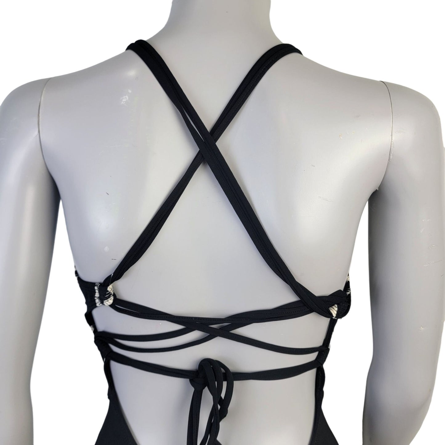 Robin Piccone Swimsuit Women 6 Small Black One Piece Lace Up Boho Swim