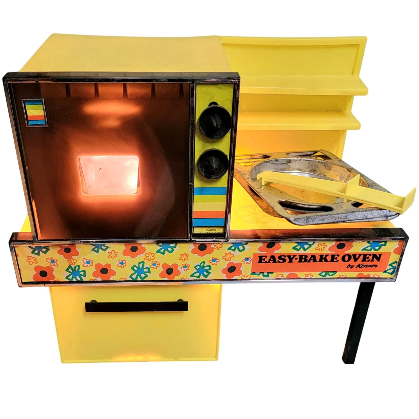 Kenner Easy Bake Oven Vintage 1972 Kitchen Toy Cookbook Pan Works Yellow 70s Fun