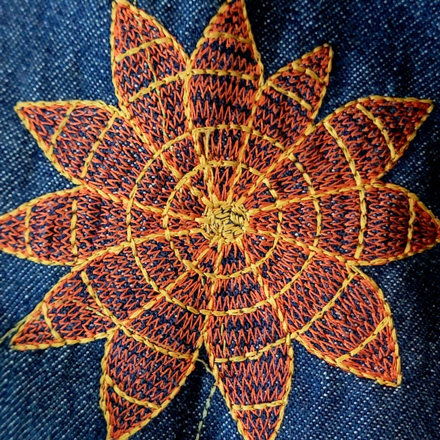 Vintage 90s Embroidered Denim Shirt Women XL 14 16 Button Leaves Fall
