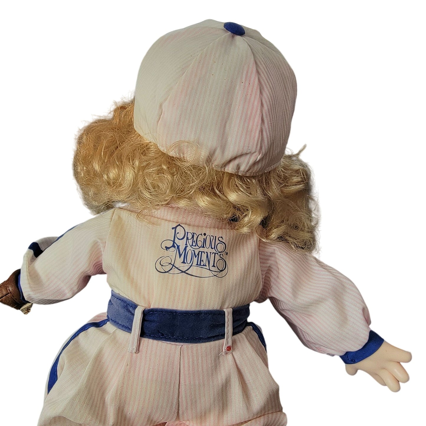 Precious Moments Vintage 90s Tracey Pink Baseball Glove Doll 15" 1994 Toy