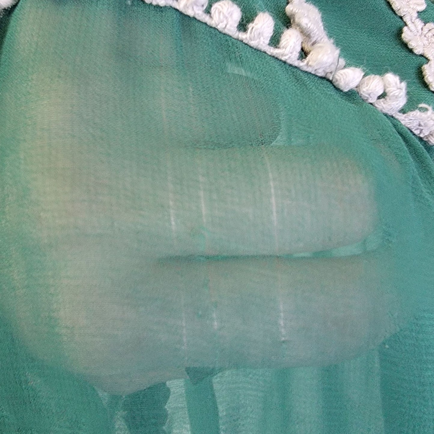 Vintage 90s Sheer Mini Dress Tunic Top Women Small Green Chiffon