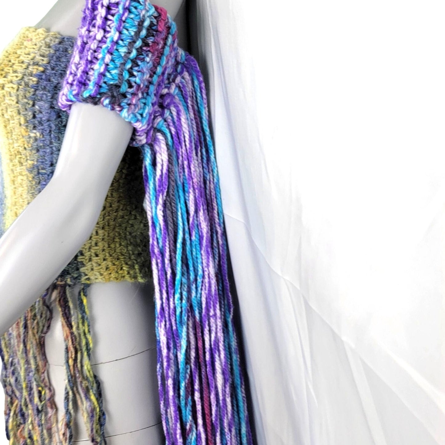 Crochet Festival Arm Cuff Long Fringe Women Colorful Costume Unicorn Pastel