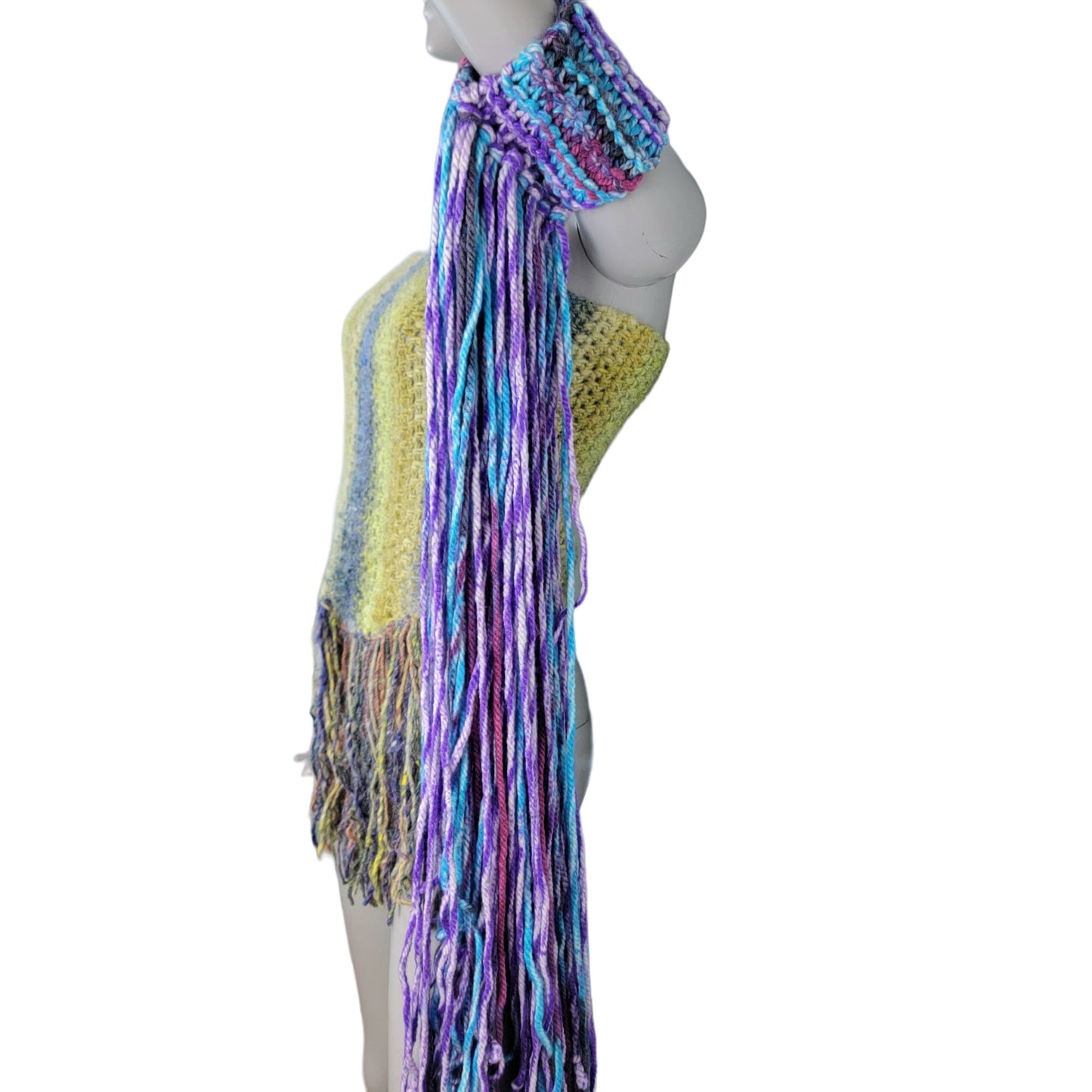 Crochet Festival Arm Cuff Long Fringe Women Colorful Costume Unicorn Pastel