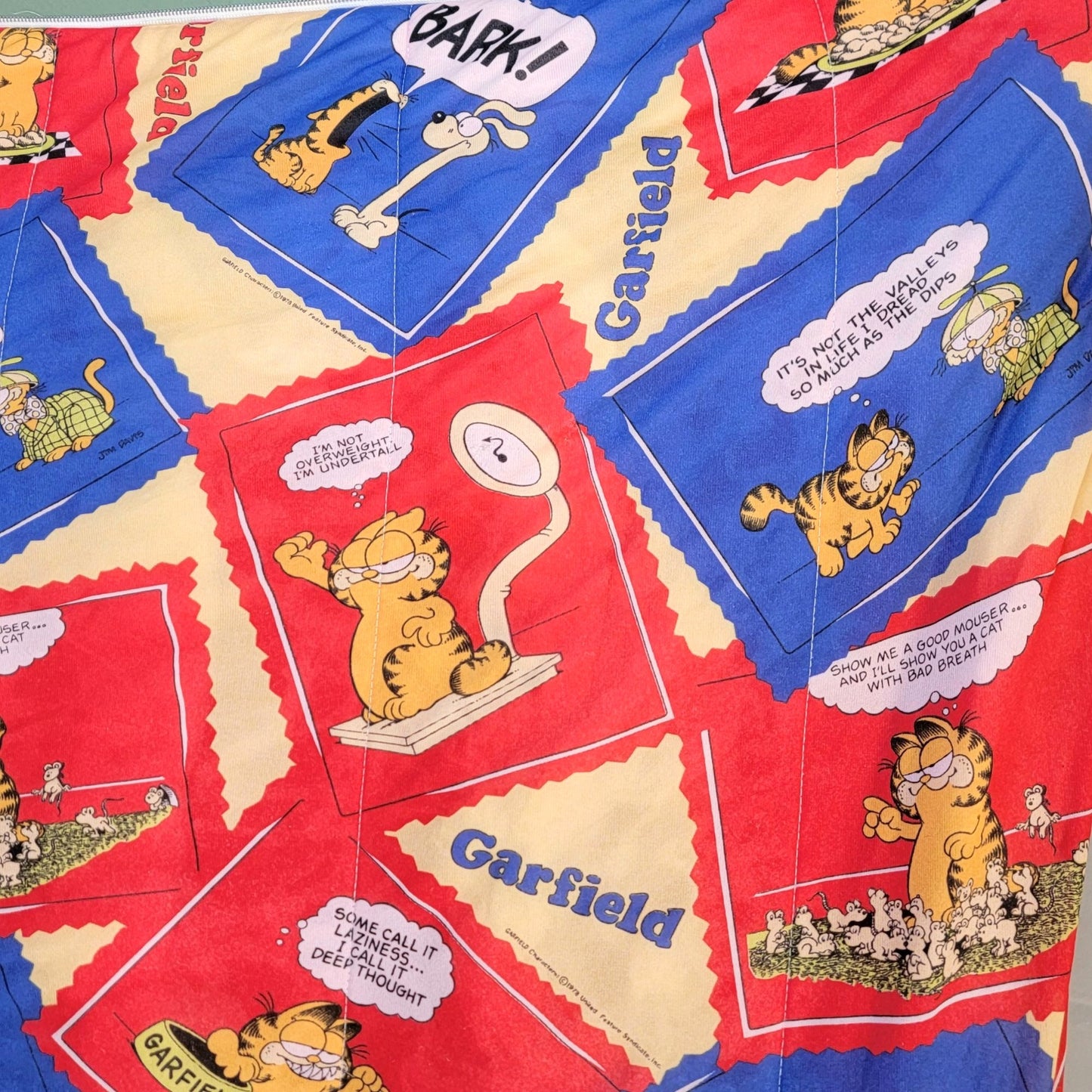 Garfield Rare Vintage 1978 Sleeping Bag Jim Davis 70s Blanket Comforter 68 x 32