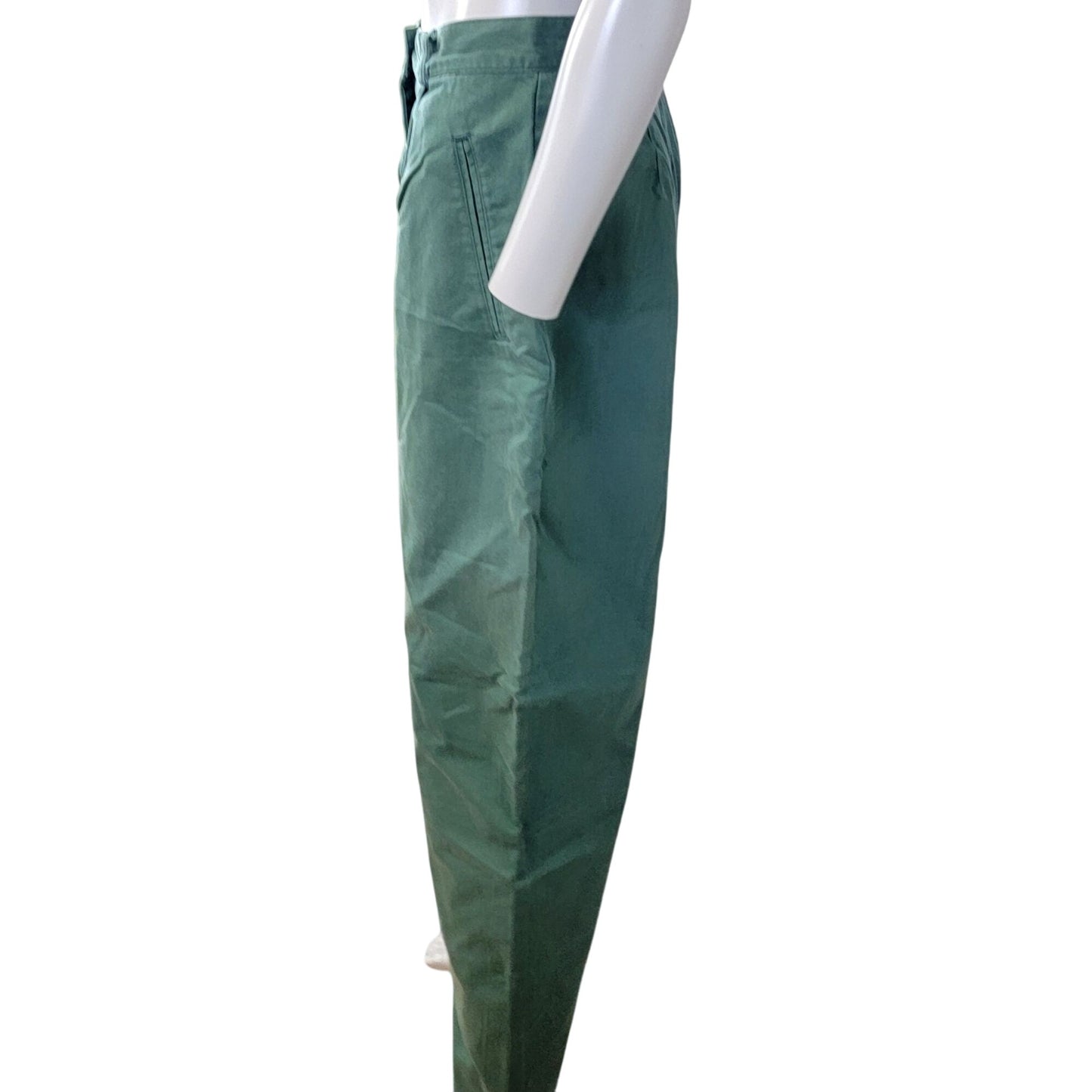 Izod Vintage 80s Green Pants Women 10 High Rise Relaxed Straight Jeans Preppy M