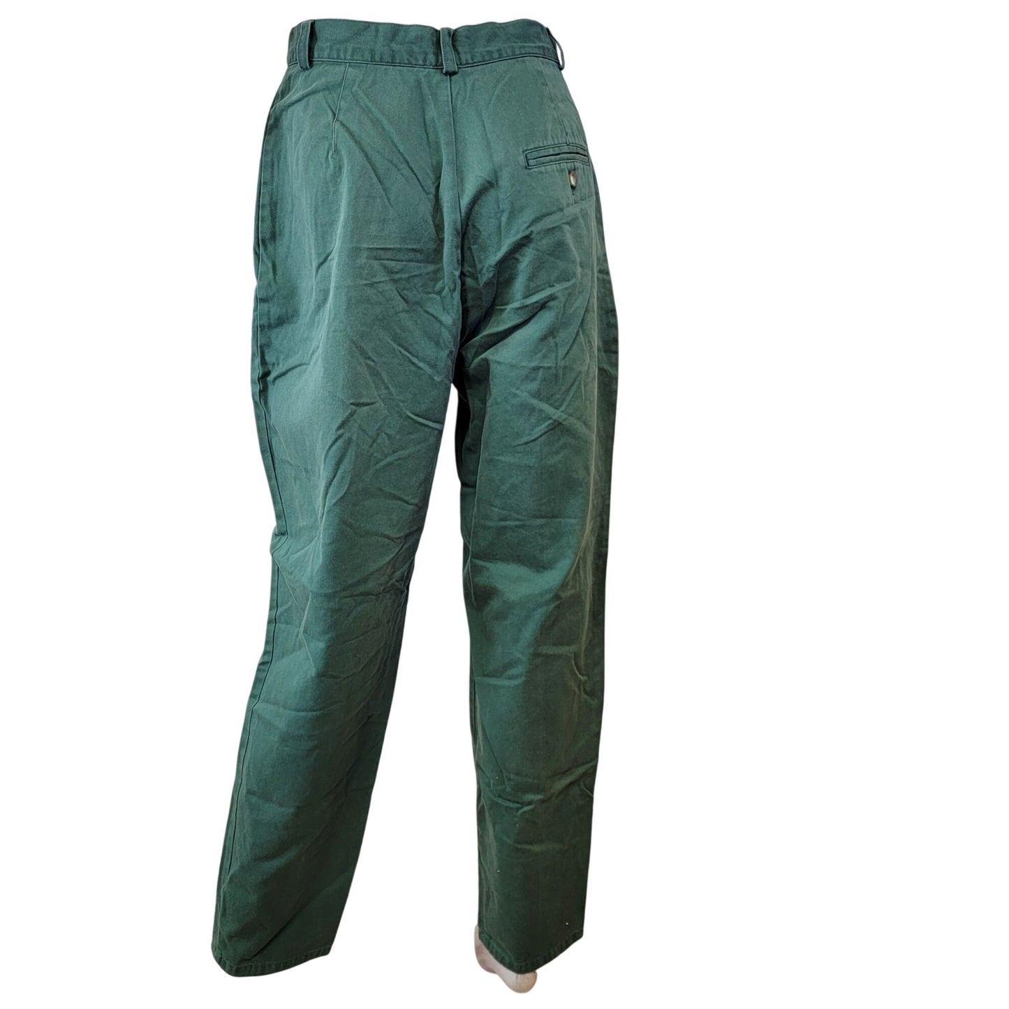 Izod Vintage 80s Green Pants Women 10 High Rise Relaxed Straight Jeans Preppy M