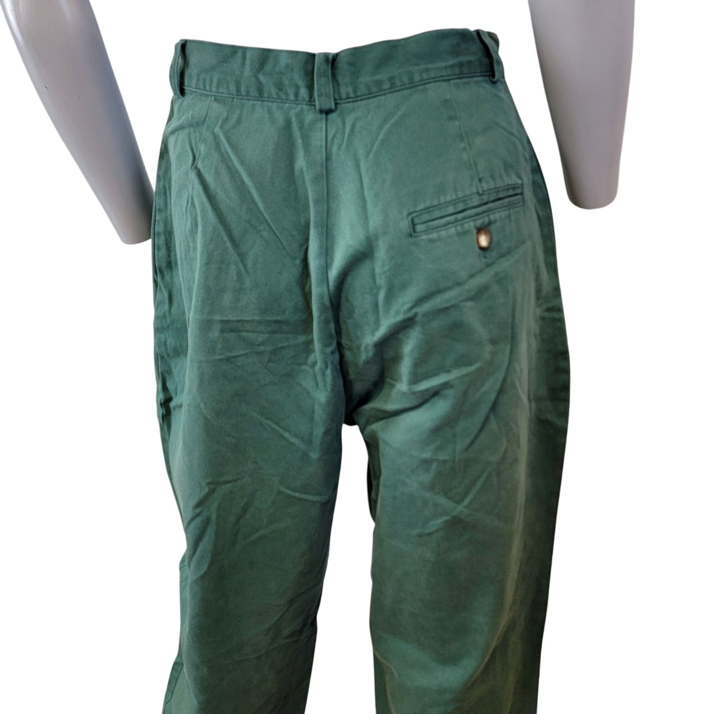Izod Vintage 80s Green Pants Women 10 High Rise Relaxed Straight Jeans Preppy M