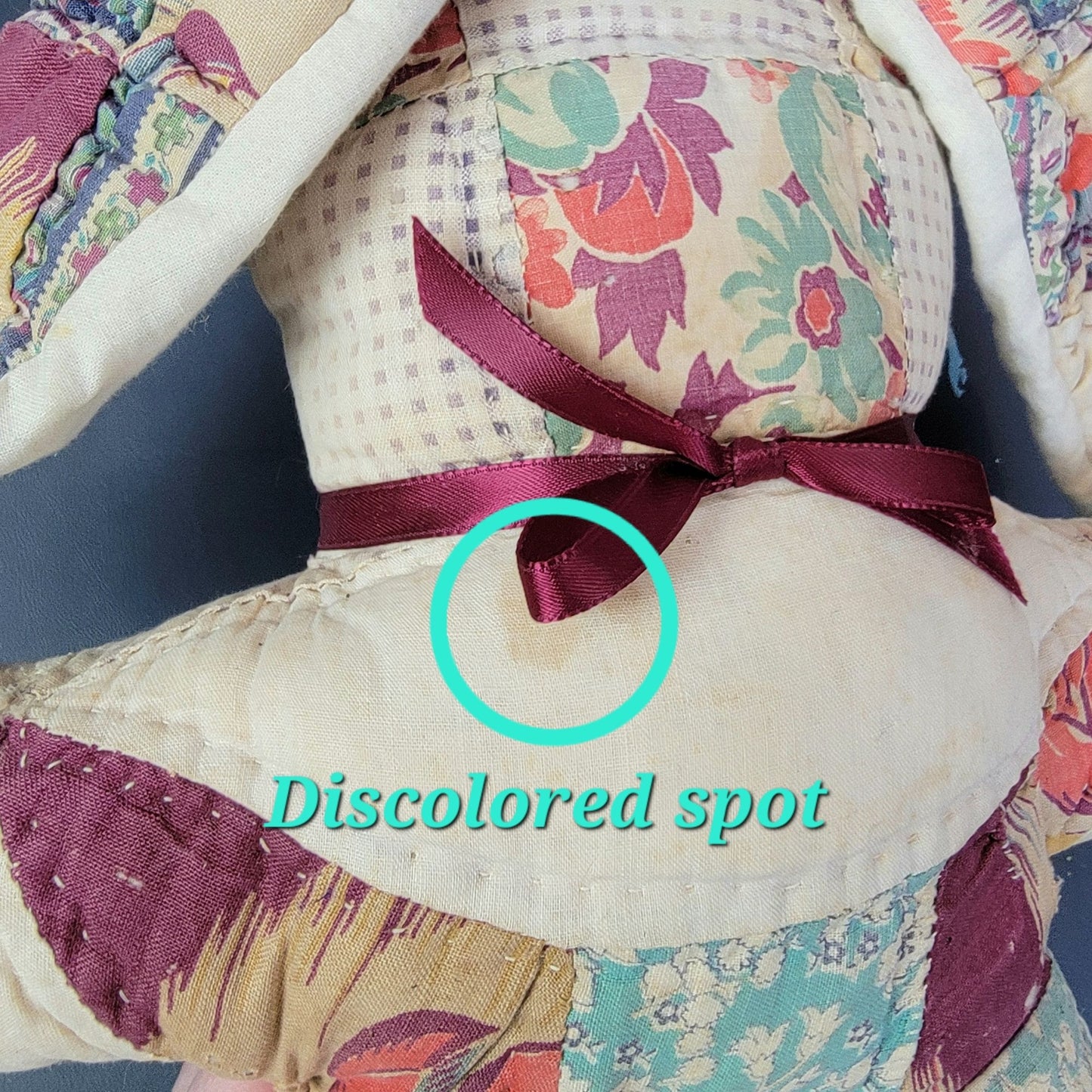 Vintage 70s Handmade Quilt Stuffed Animals Lot Child Bear Bunny Brown Pink Toys