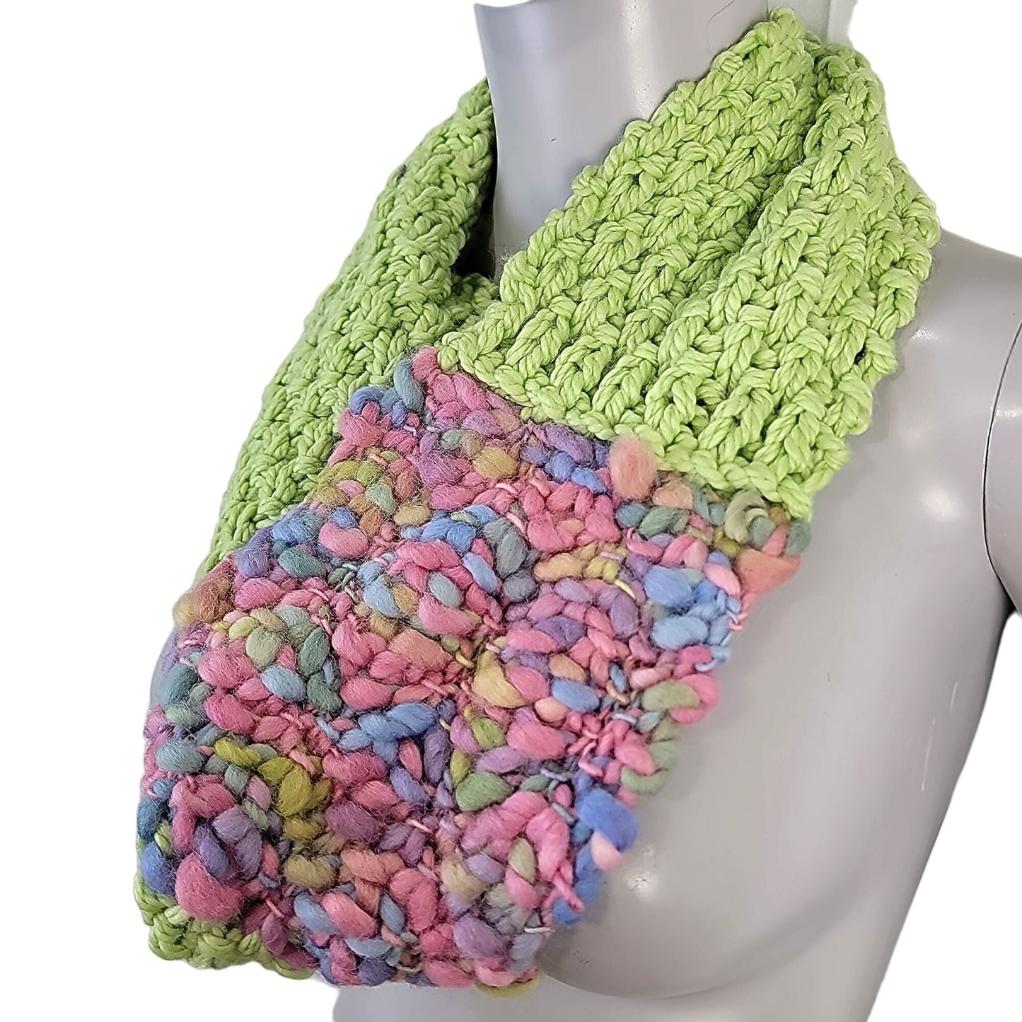 Pastel Wool Cowl Women Winter Accessories Handmade Scarf