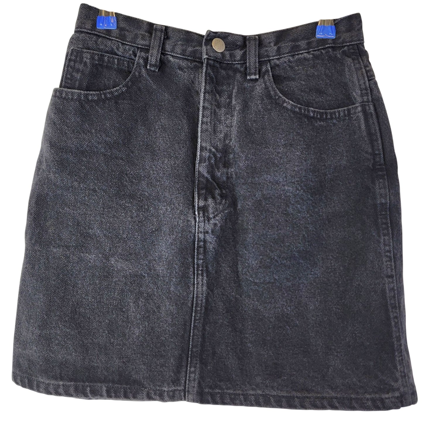 Vintage 80s Black Denim Mini Skirt Women 4 Casual High Rise Jean Party Western