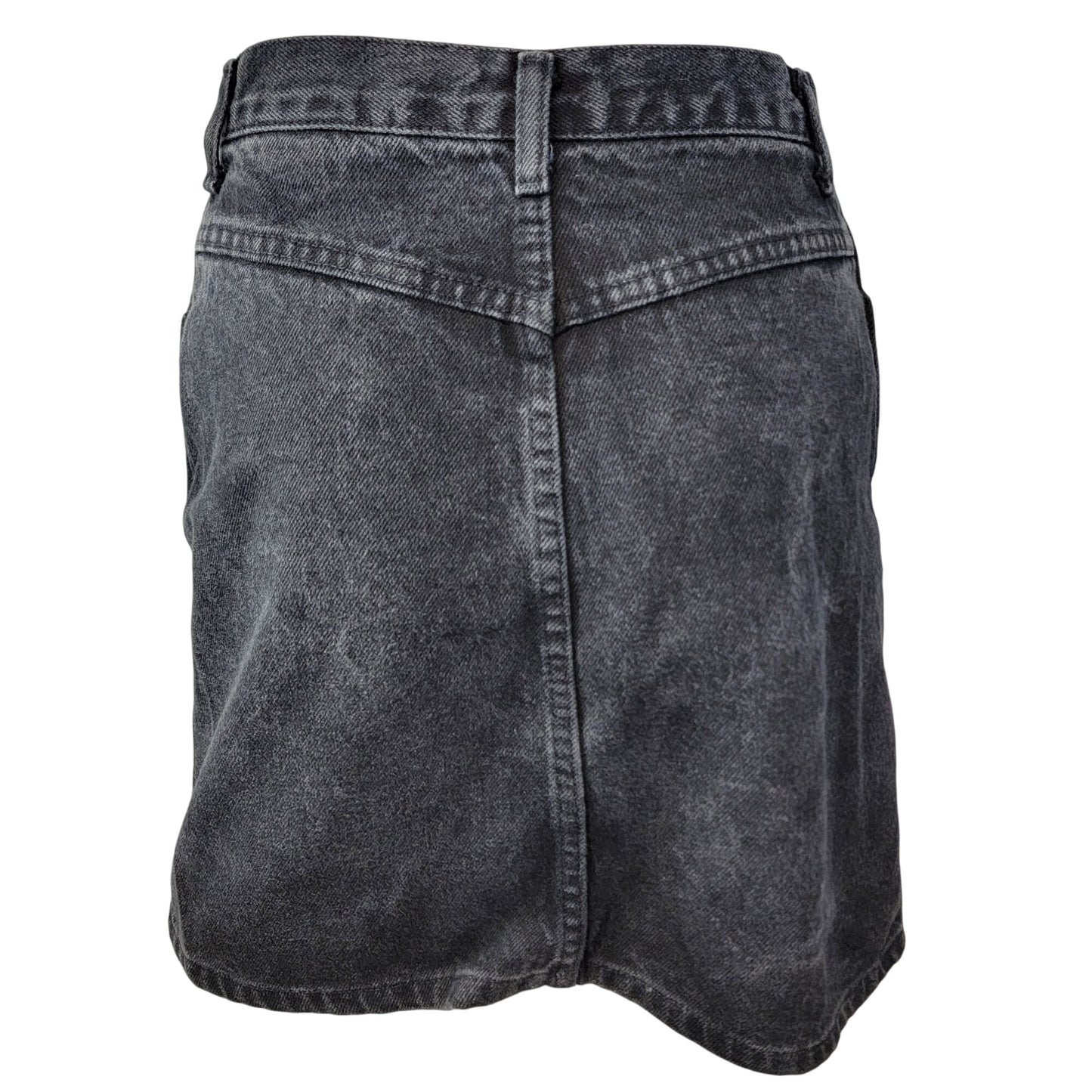 Vintage 80s Black Denim Mini Skirt Women 4 Casual High Rise Jean Party Western