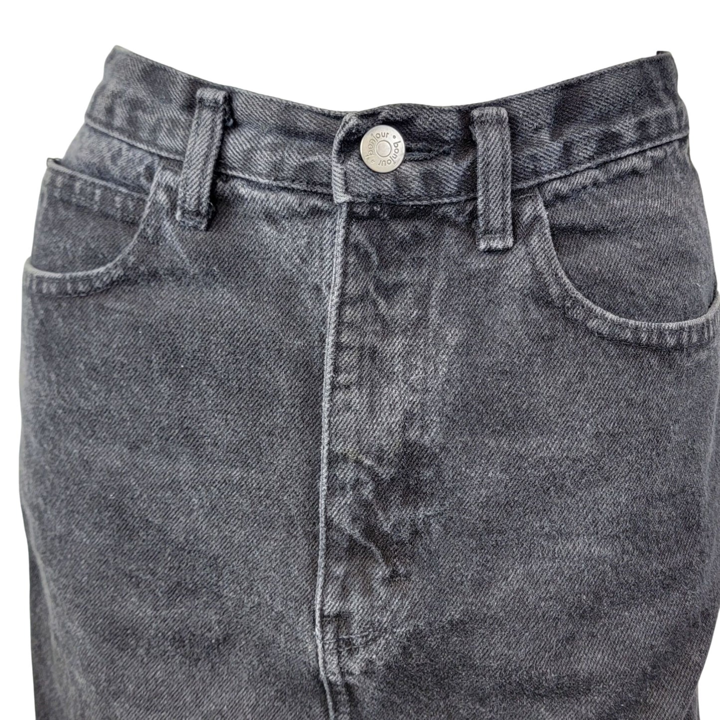 Vintage 80s Black Denim Mini Skirt Women 4 Casual High Rise Jean Party Western