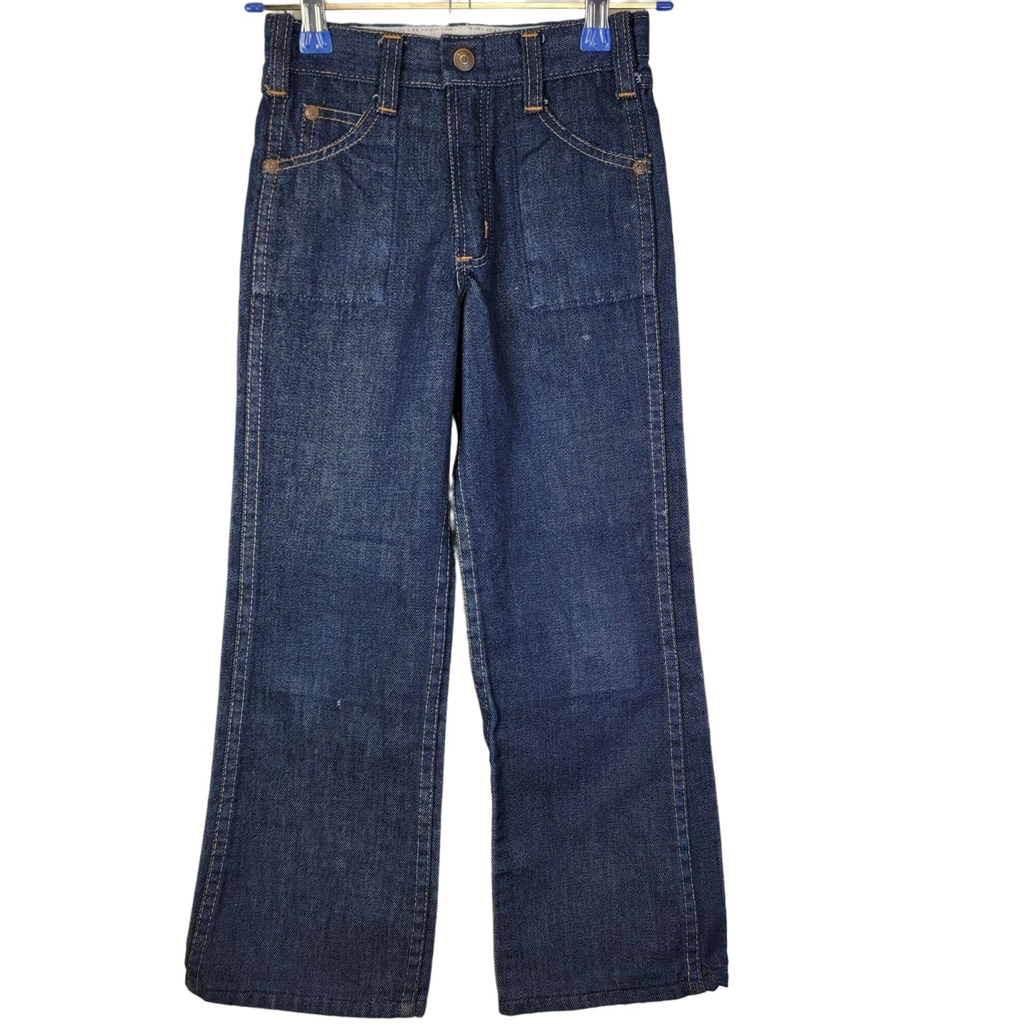 Bootcut Vintage 70s Sears Jeans 7 Child 21 Waist 20 Inseam Dark Wash Denim Retro