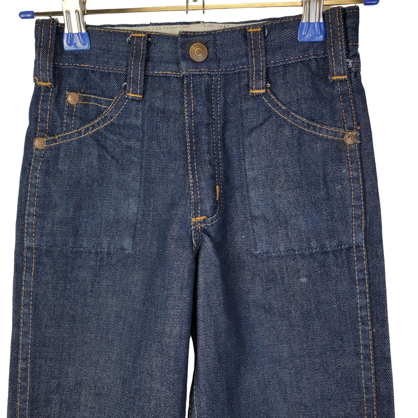 Bootcut Vintage 70s Sears Jeans 7 Child 21 Waist 20 Inseam Dark Wash Denim Retro