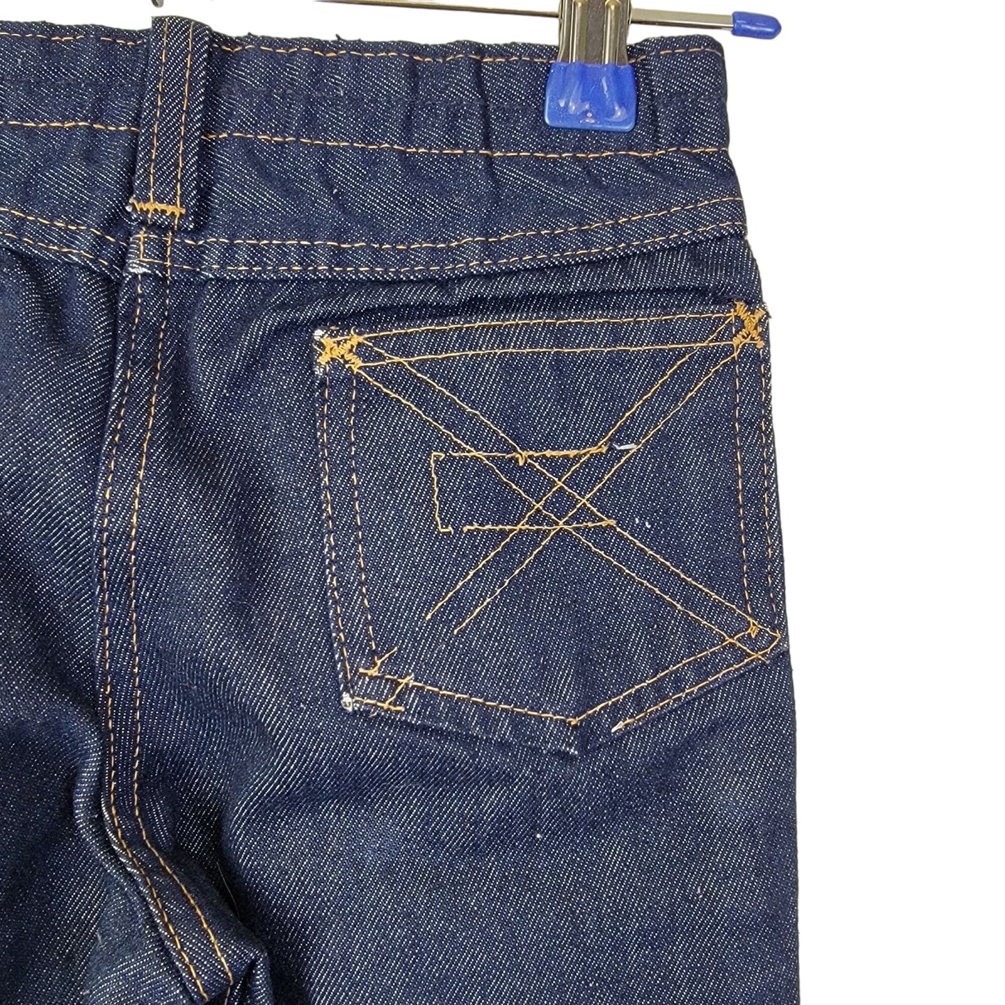 Bootcut Vintage 70s Sears Jeans 7 Child 21 Waist 20 Inseam Dark Wash Denim Retro