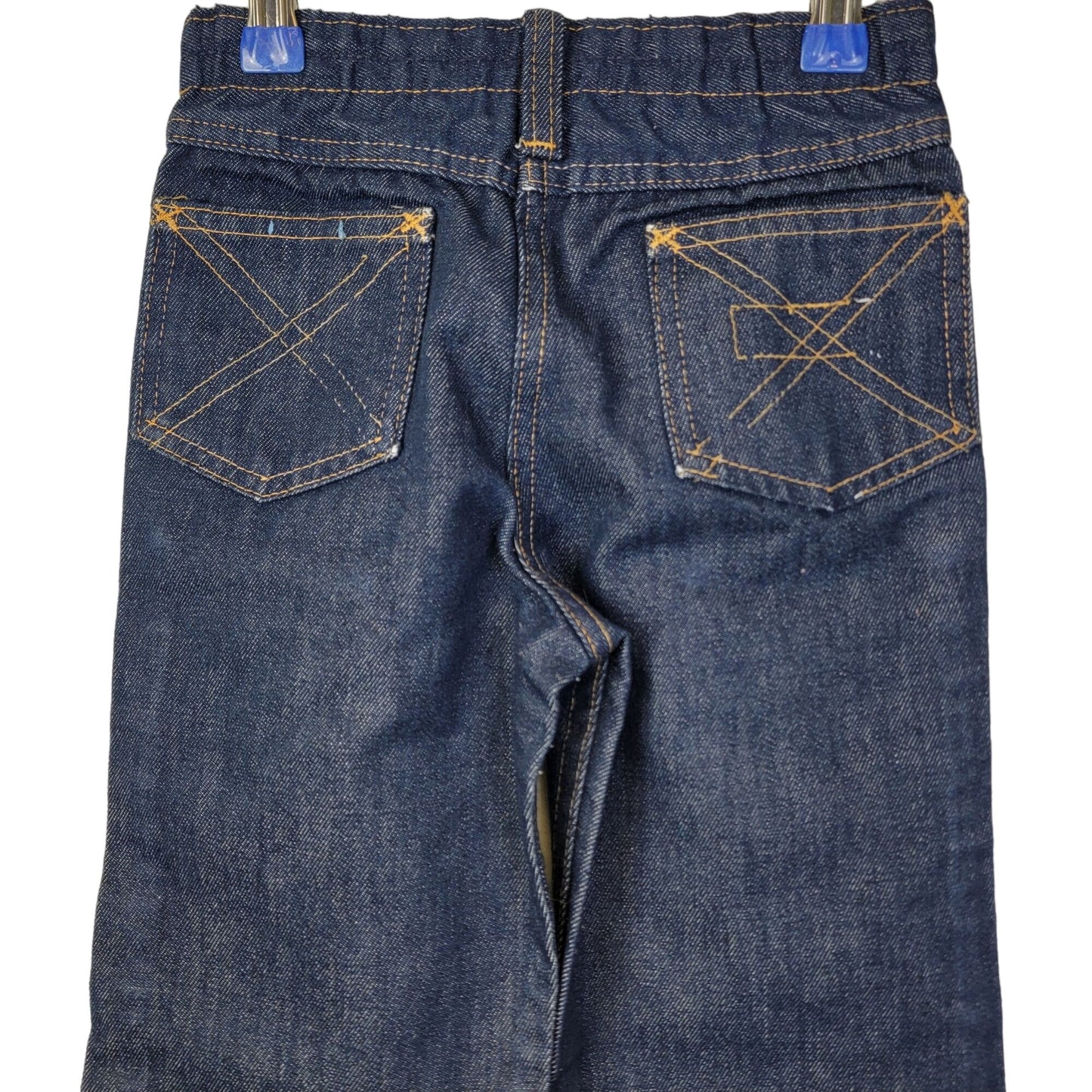 Bootcut Vintage 70s Sears Jeans 7 Child 21 Waist 20 Inseam Dark Wash Denim Retro