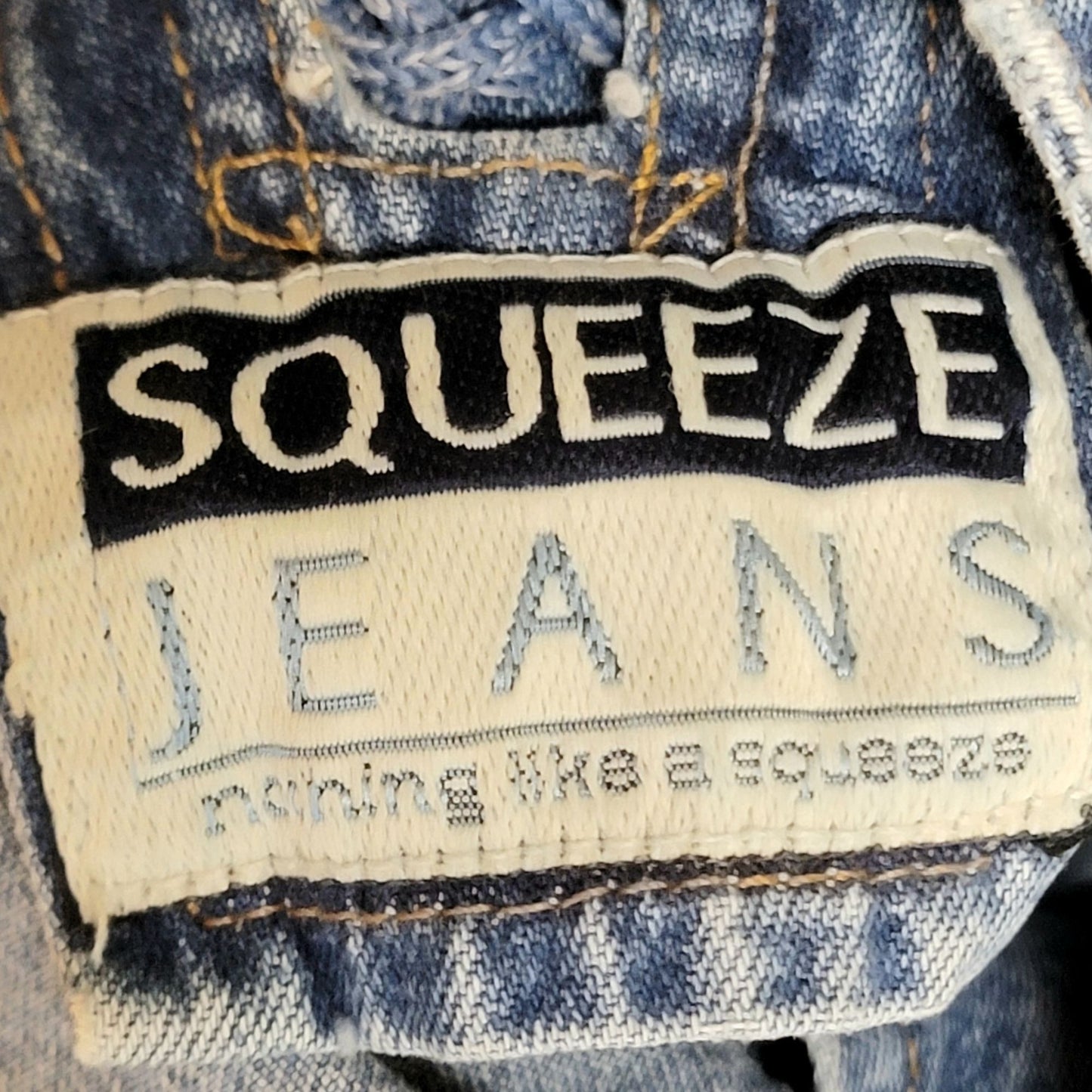 Squeeze Jeans Vintage 90s Denim Mini Dress Women Small Lace Up Button Sexy Retro